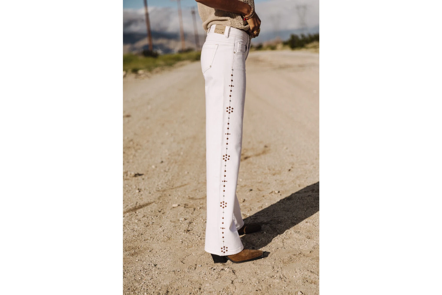 Freeman T. Porter Agatha Andalousia Pantalon Large Femme, Off White – Image 4