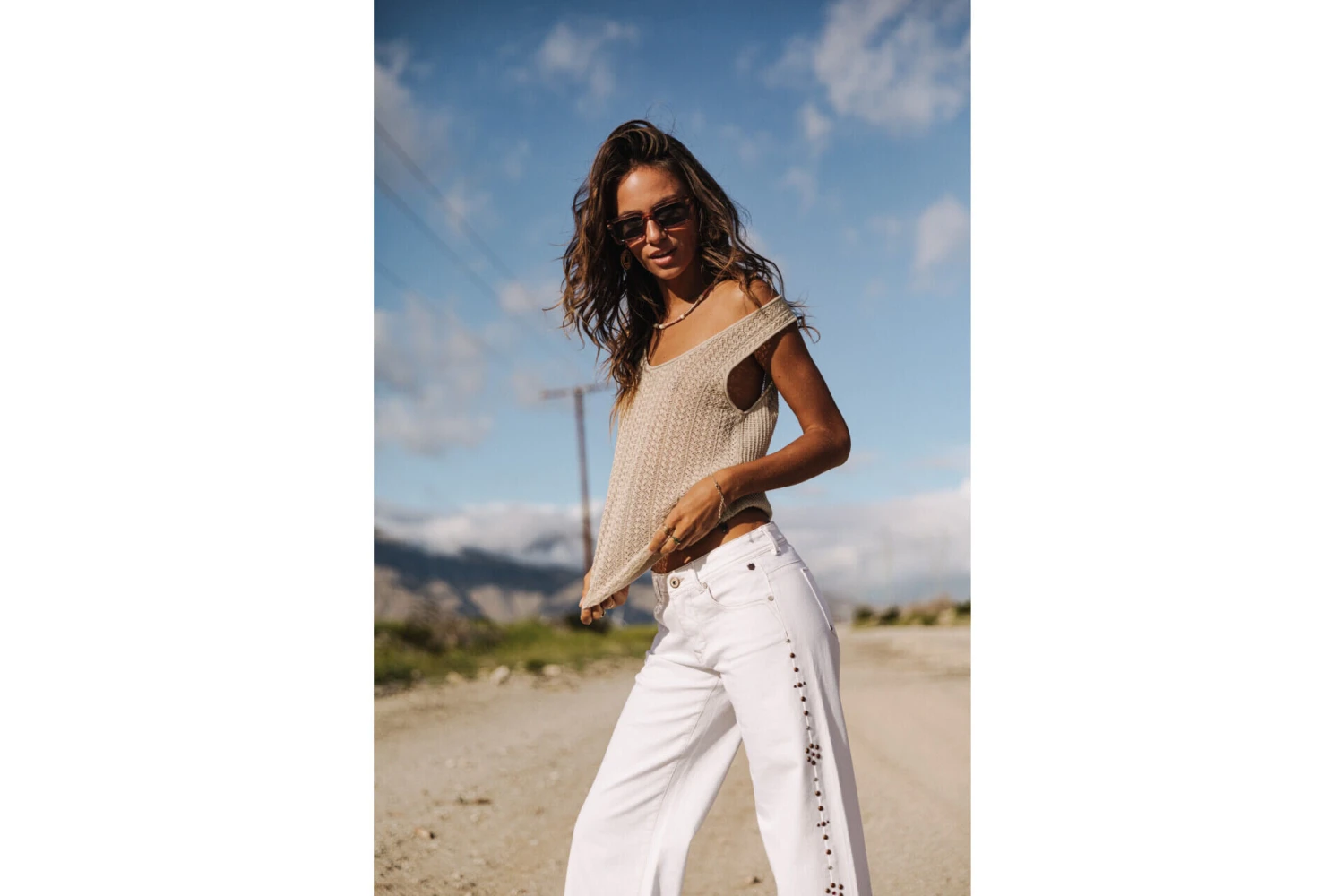 Freeman T. Porter Agatha Andalousia Pantalon Large Femme, Off White – Image 8