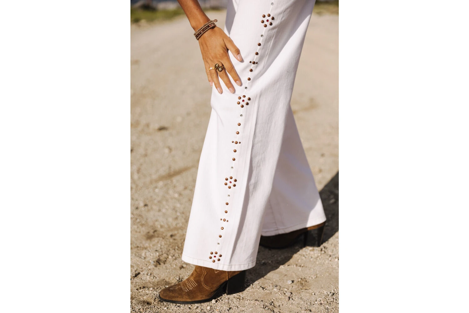 Freeman T. Porter Agatha Andalousia Pantalon Large Femme, Off White – Image 9