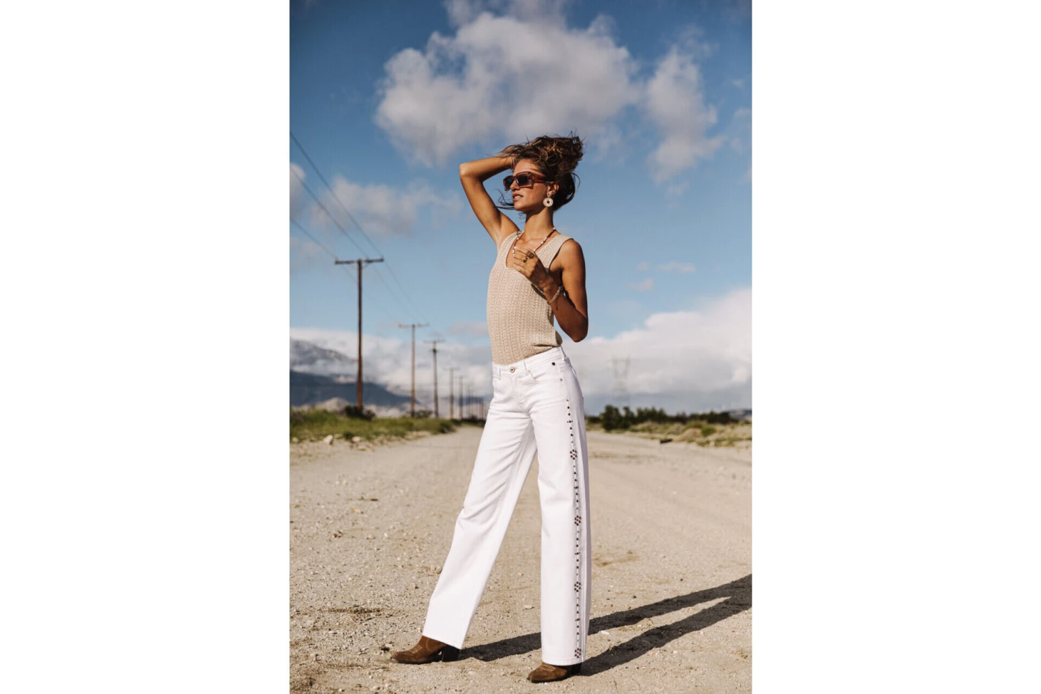 Freeman T. Porter Agatha Andalousia Pantalon Large Femme, Off White – Image 10