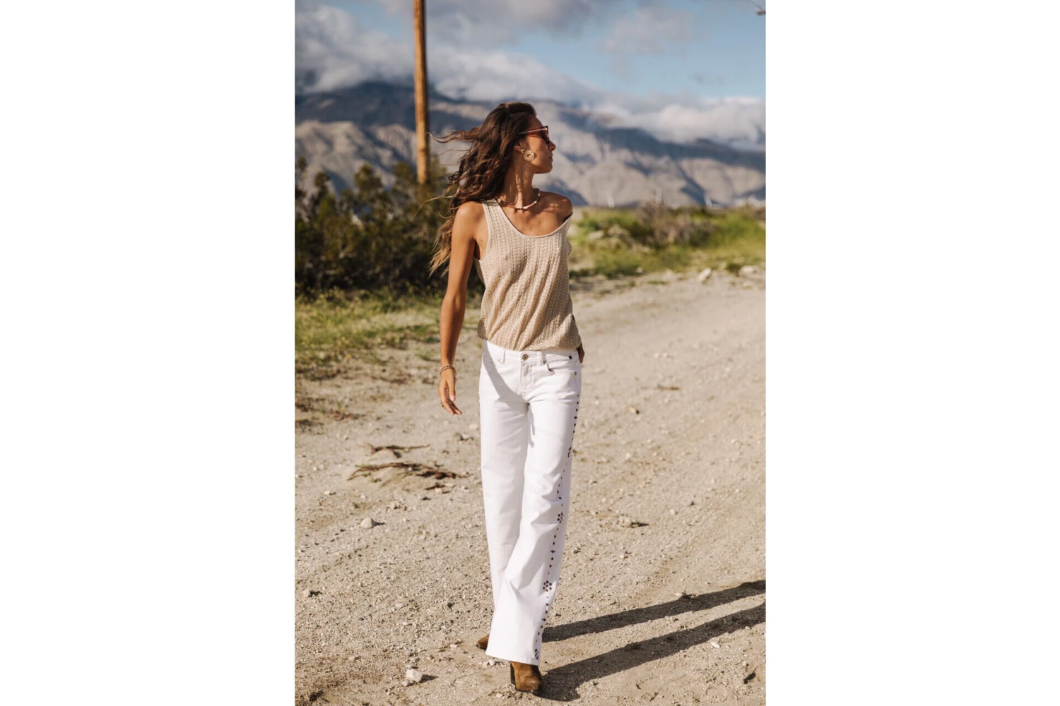 Freeman T. Porter Agatha Andalousia Pantalon Large Femme, Off White