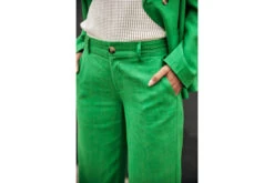 Freeman T. Porter Agatha Plain Linen Pantalon Large Femme, Jolly Green