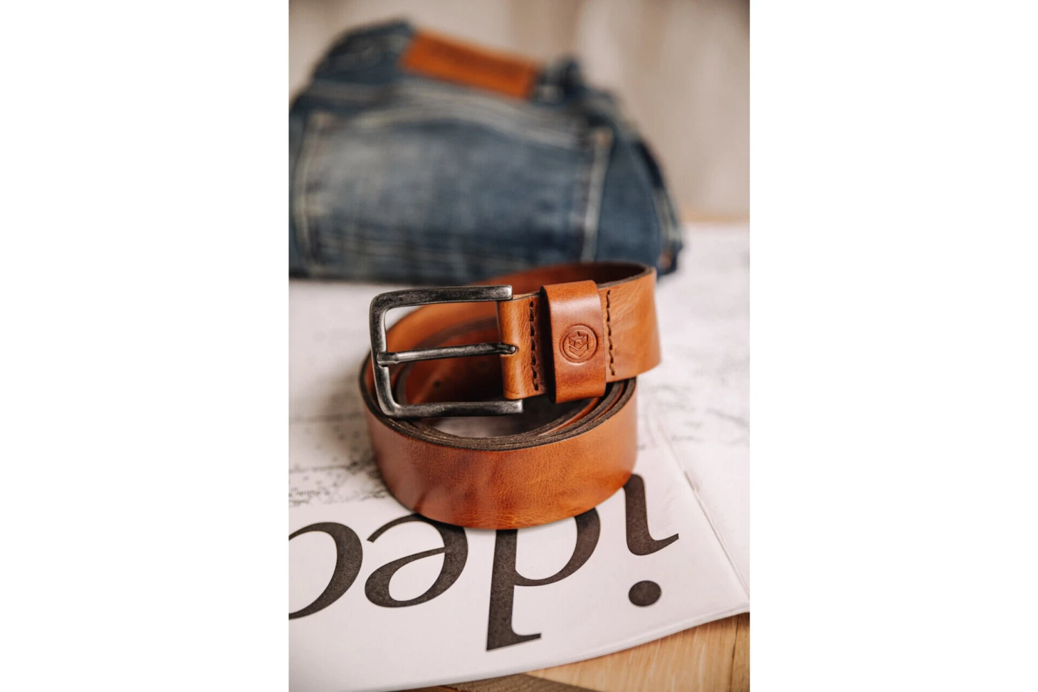 Freeman T. Porter Agust Ceinture En Cuir Homme, Cognac – Image 2