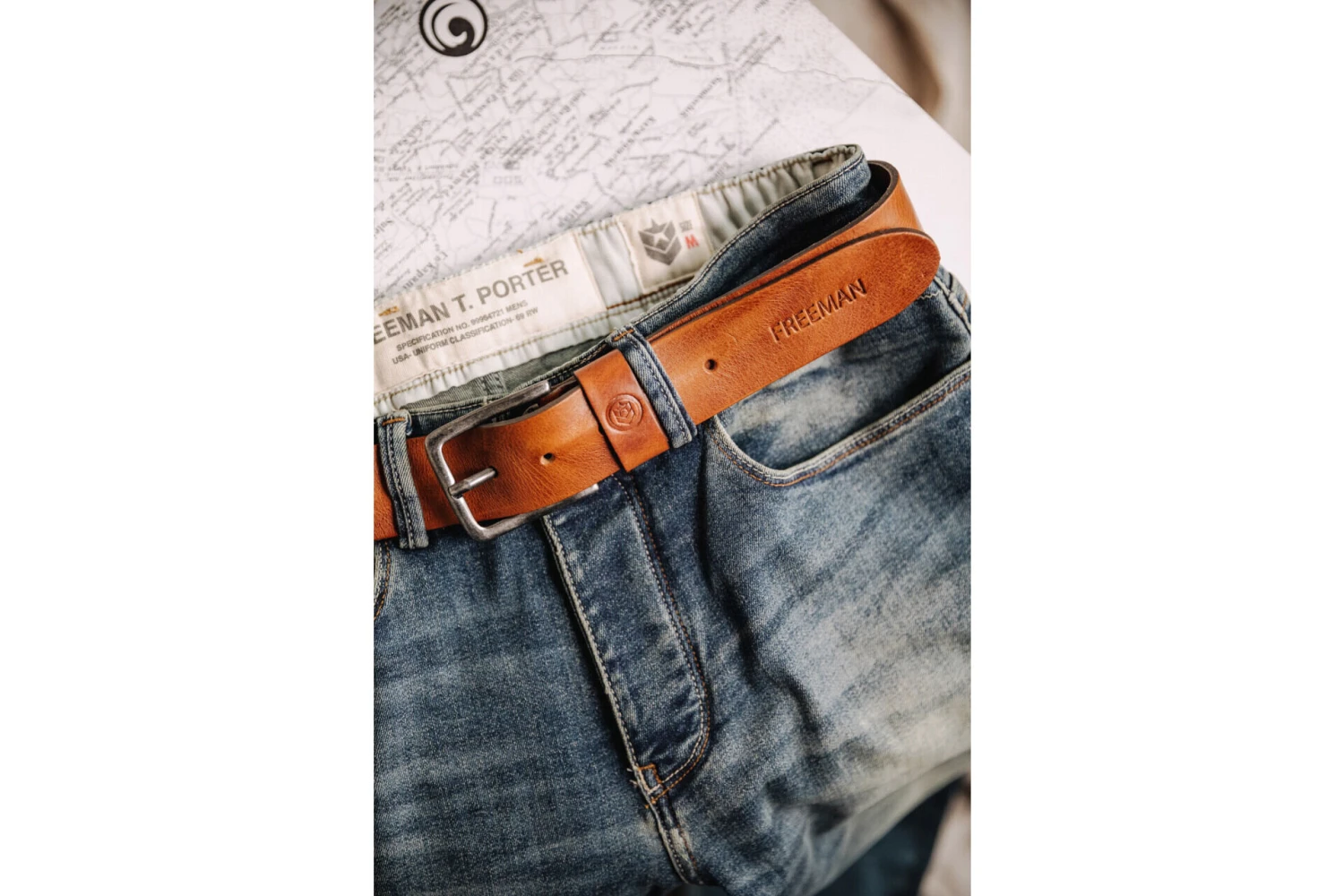 Freeman T. Porter Agust Ceinture En Cuir Homme, Cognac – Image 6