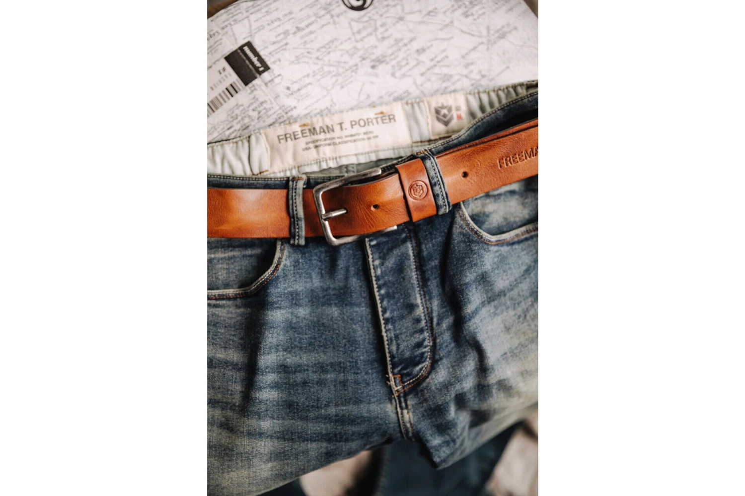 Freeman T. Porter Agust Ceinture En Cuir Homme, Cognac – Image 8