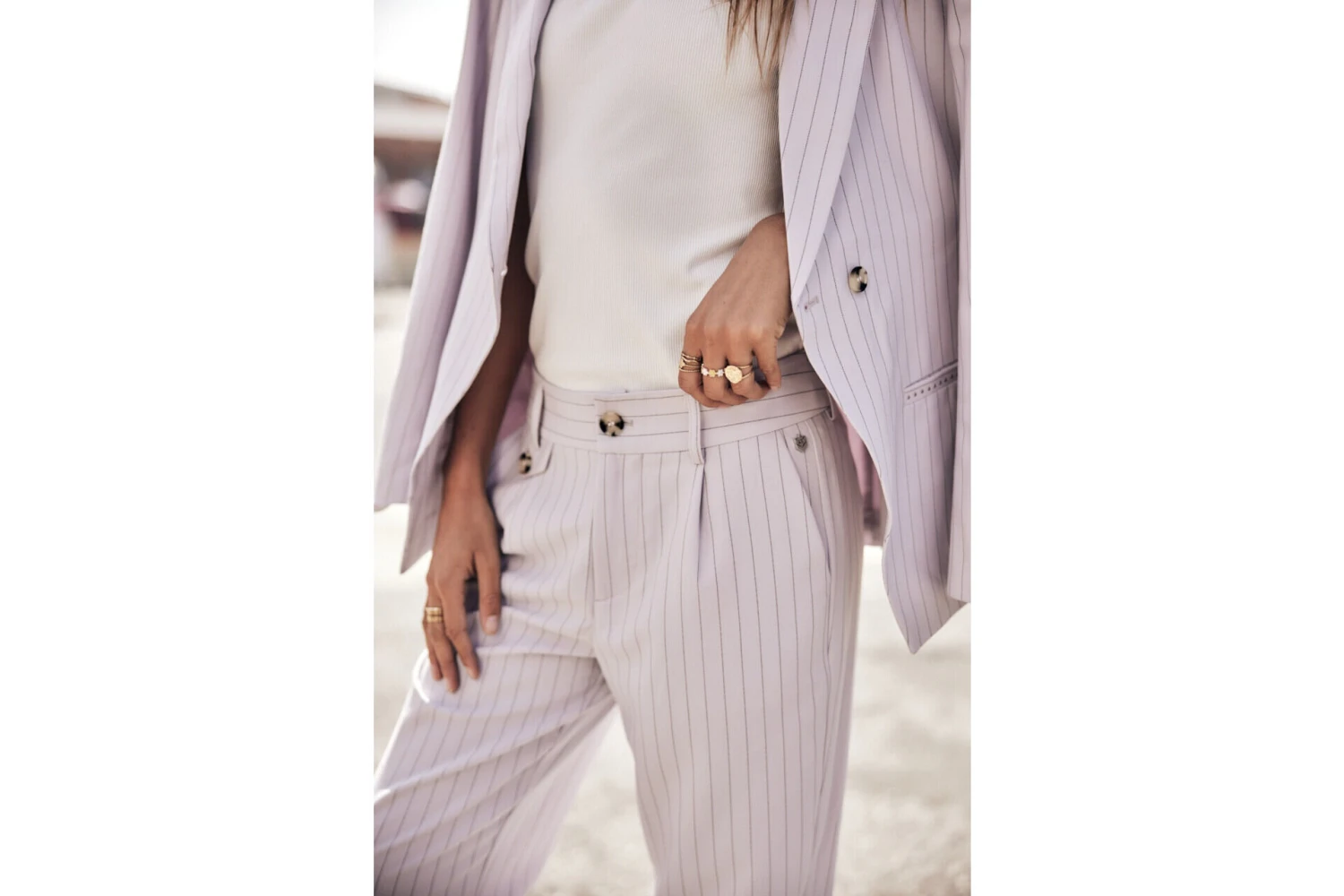 Freeman T. Porter Alba Hiroshi Pantalon Taille Haute Femme, Lilac – Image 2