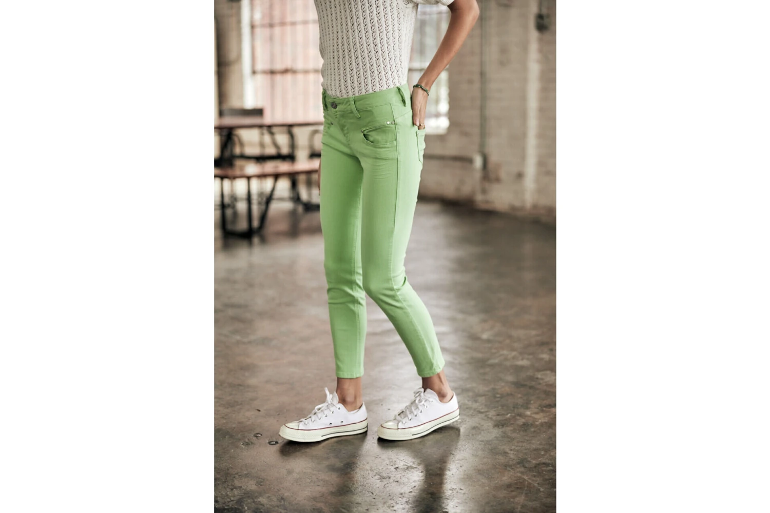 Freeman T. Porter Alexa Cropped New Magic Color Pantalon Coloré Femme, Quiet Green