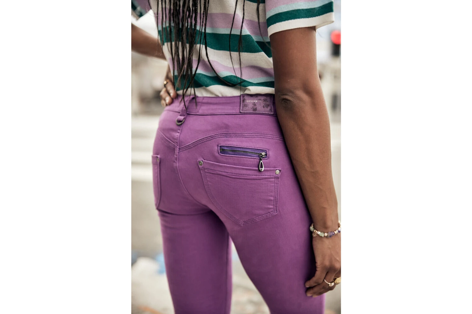 Freeman T. Porter Alexa Cropped New Magic Color Pantalon Coloré Femme, Dewberry – Image 4