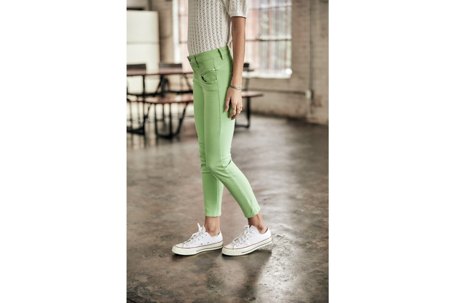 Freeman T. Porter Alexa Cropped New Magic Color Pantalon Coloré Femme, Quiet Green – Image 3