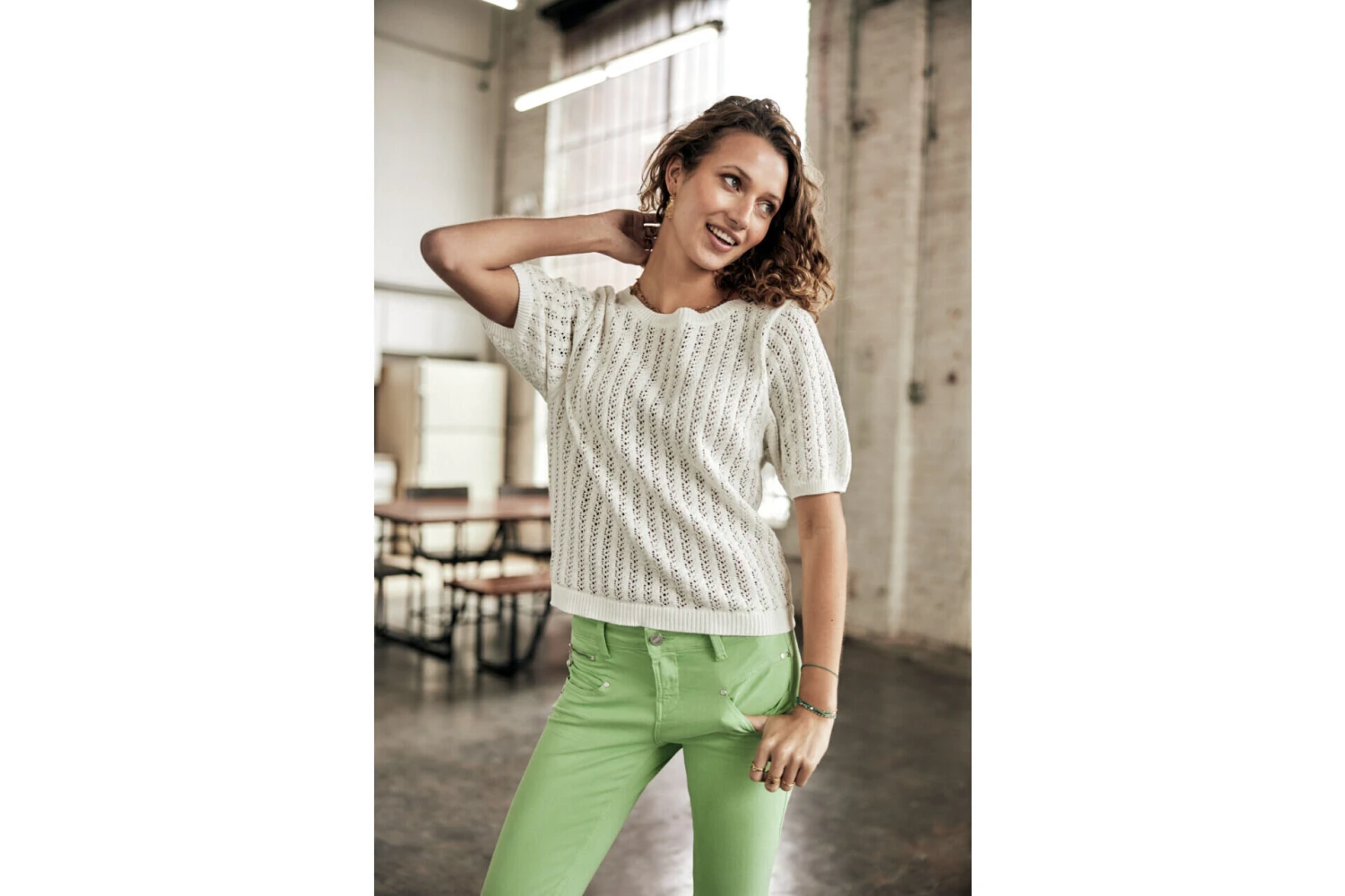 Freeman T. Porter Alexa Cropped New Magic Color Pantalon Coloré Femme, Quiet Green – Image 5