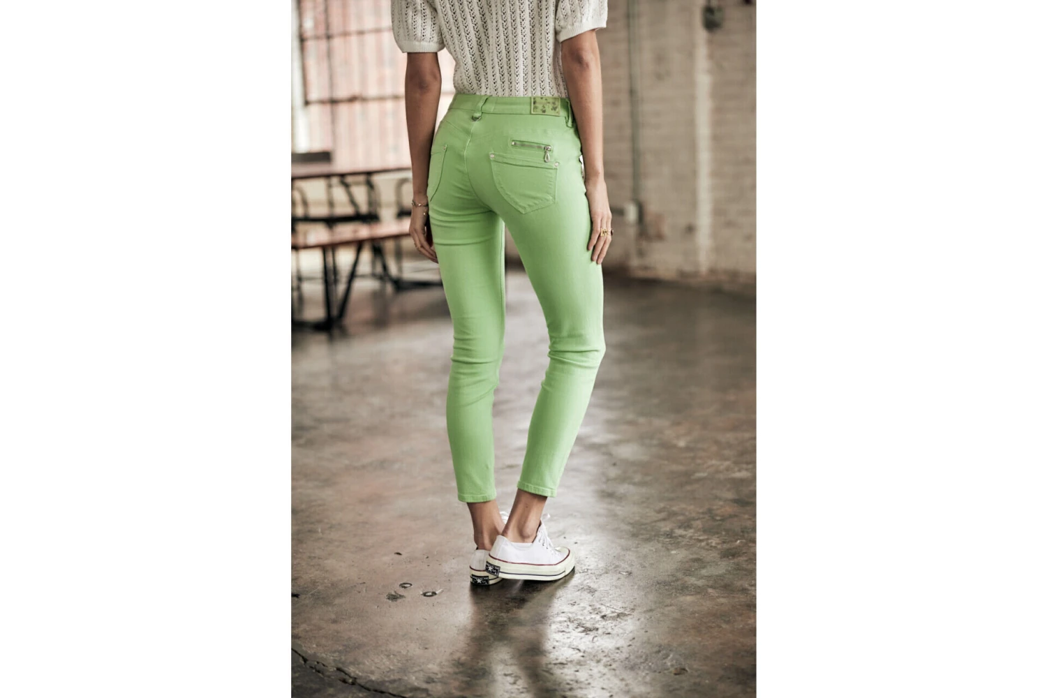 Freeman T. Porter Alexa Cropped New Magic Color Pantalon Coloré Femme, Quiet Green – Image 6