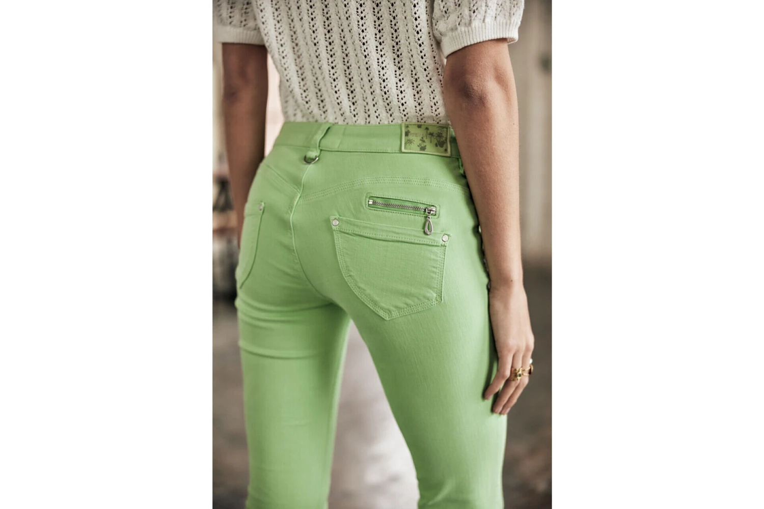 Freeman T. Porter Alexa Cropped New Magic Color Pantalon Coloré Femme, Quiet Green – Image 9