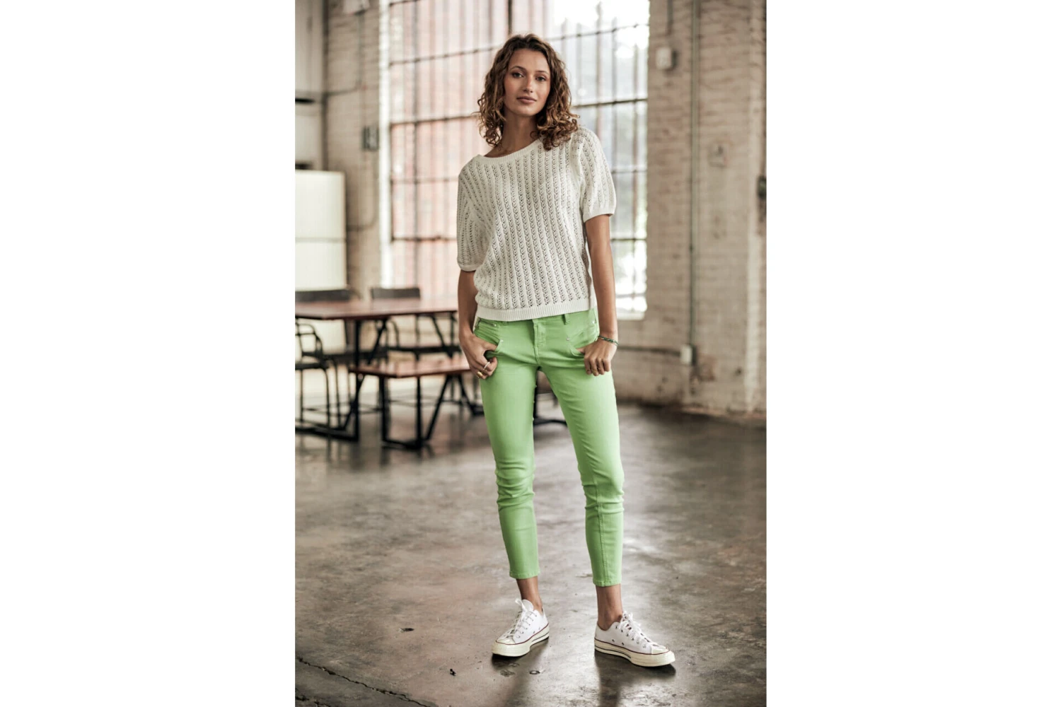 Freeman T. Porter Alexa Cropped New Magic Color Pantalon Coloré Femme, Quiet Green – Image 10