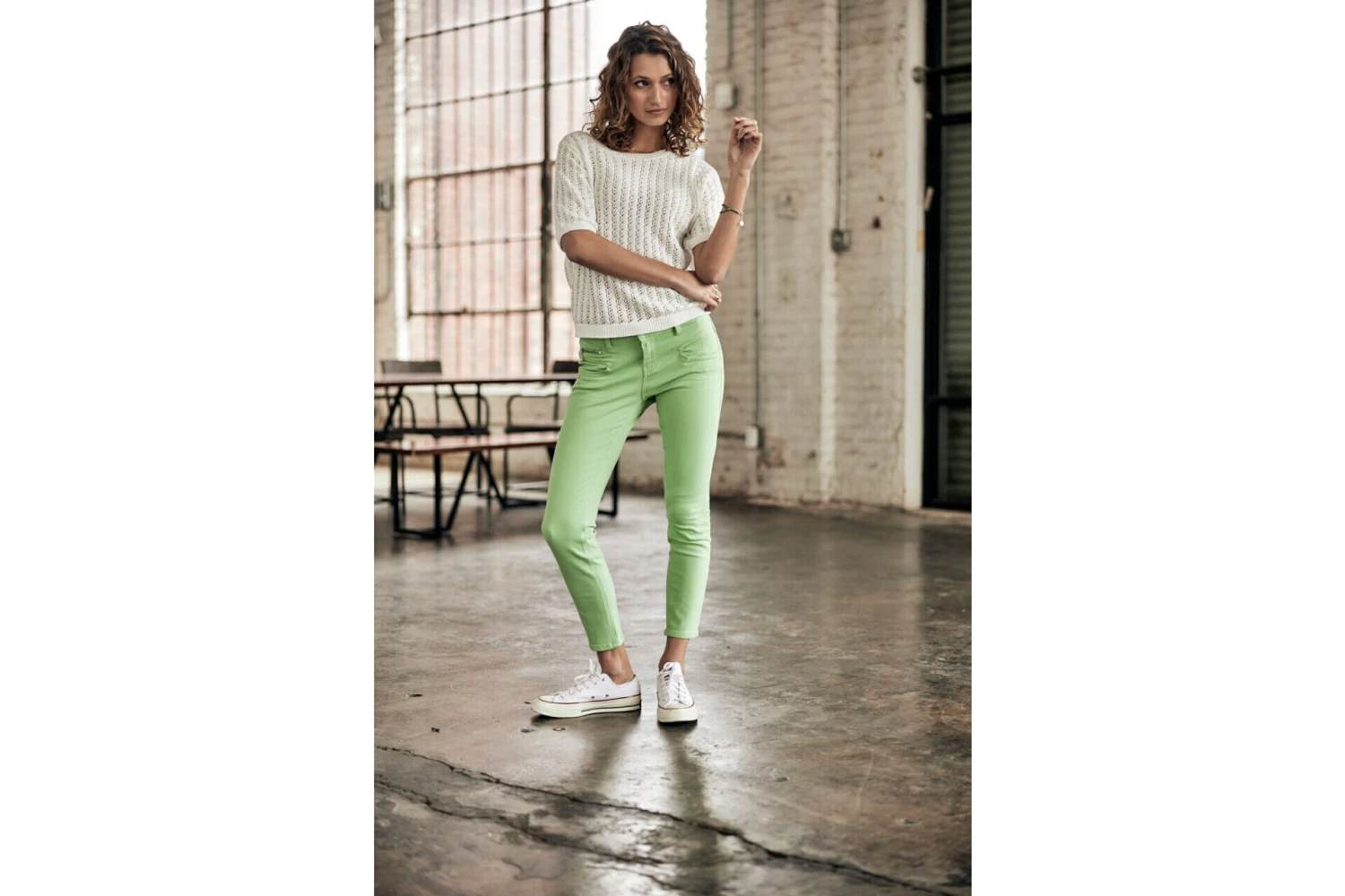 Freeman T. Porter Alexa Cropped New Magic Color Pantalon Coloré Femme, Quiet Green – Image 11