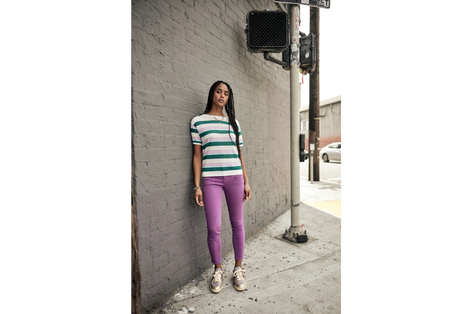 Freeman T. Porter Alexa Cropped New Magic Color Pantalon Coloré Femme, Dewberry – Image 6