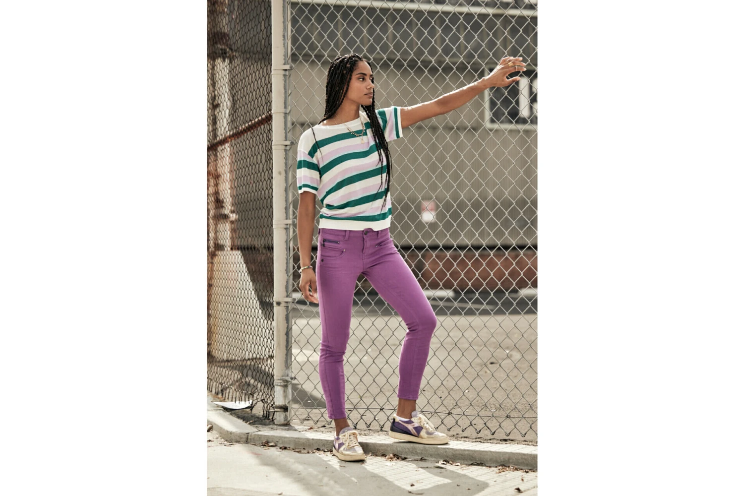 Freeman T. Porter Alexa Cropped New Magic Color Pantalon Coloré Femme, Dewberry – Image 7