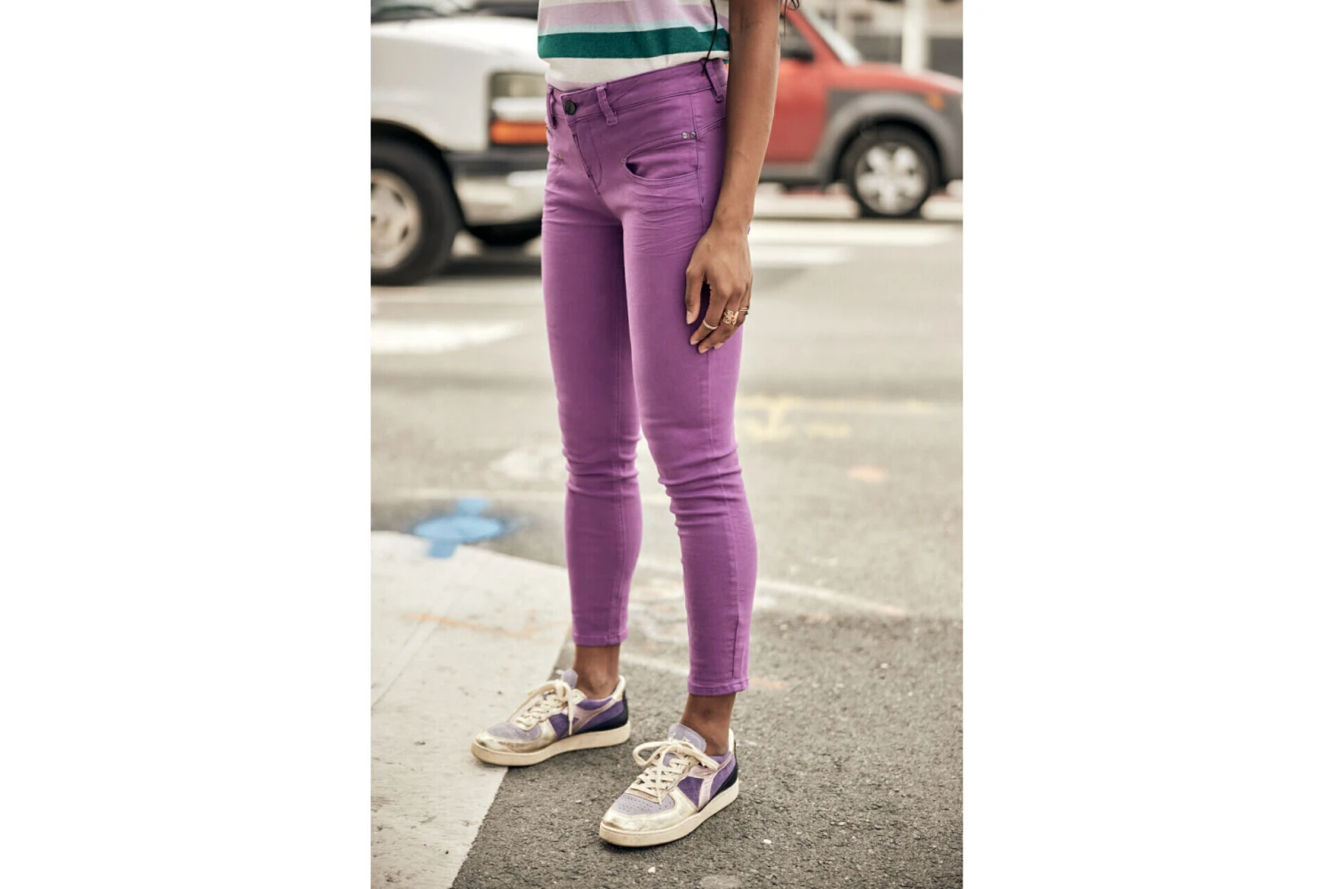 Freeman T. Porter Alexa Cropped New Magic Color Pantalon Coloré Femme, Dewberry