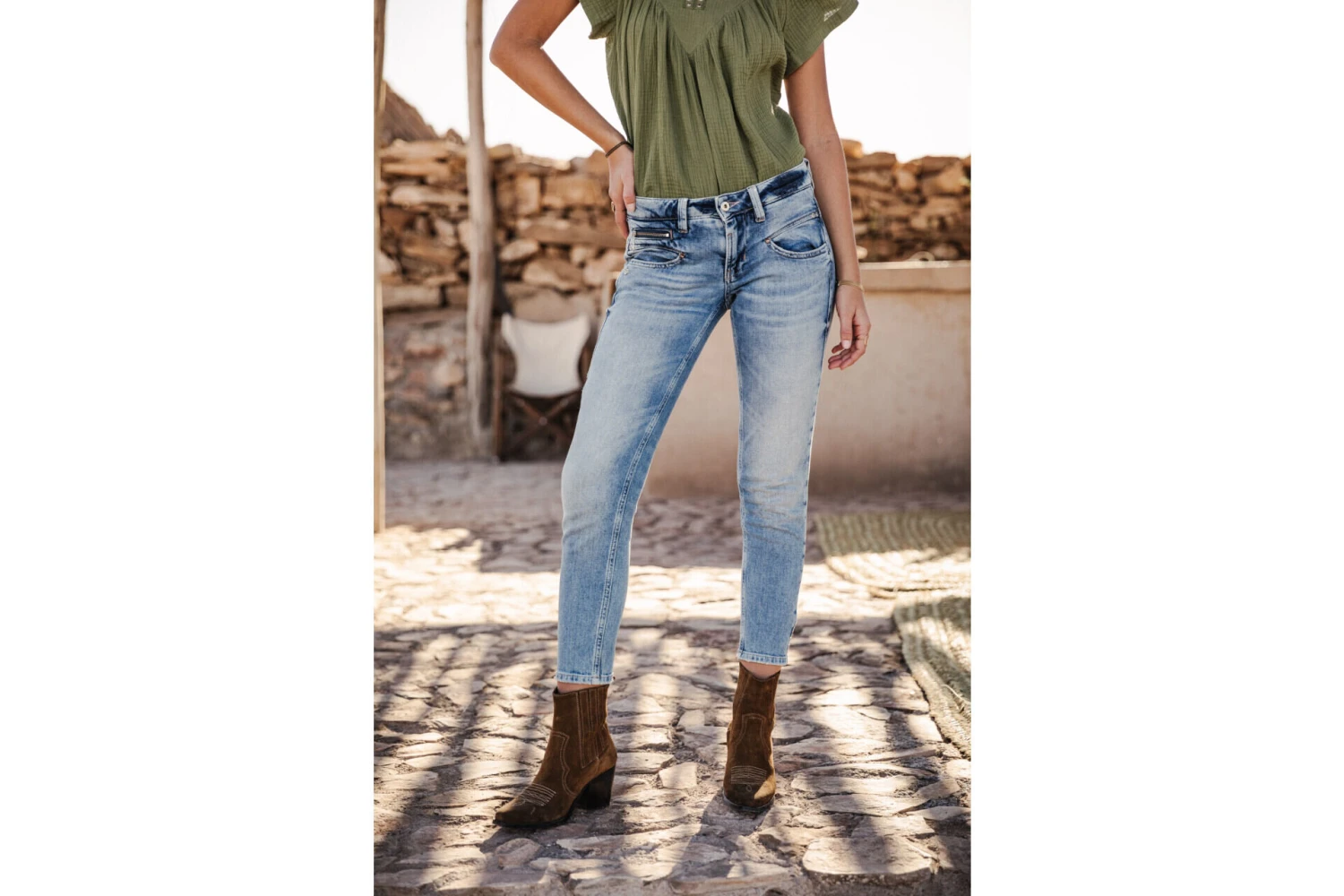 Freeman T. Porter Alexa Cropped Jeans Super Slim Femme, Palermo Med – Image 5