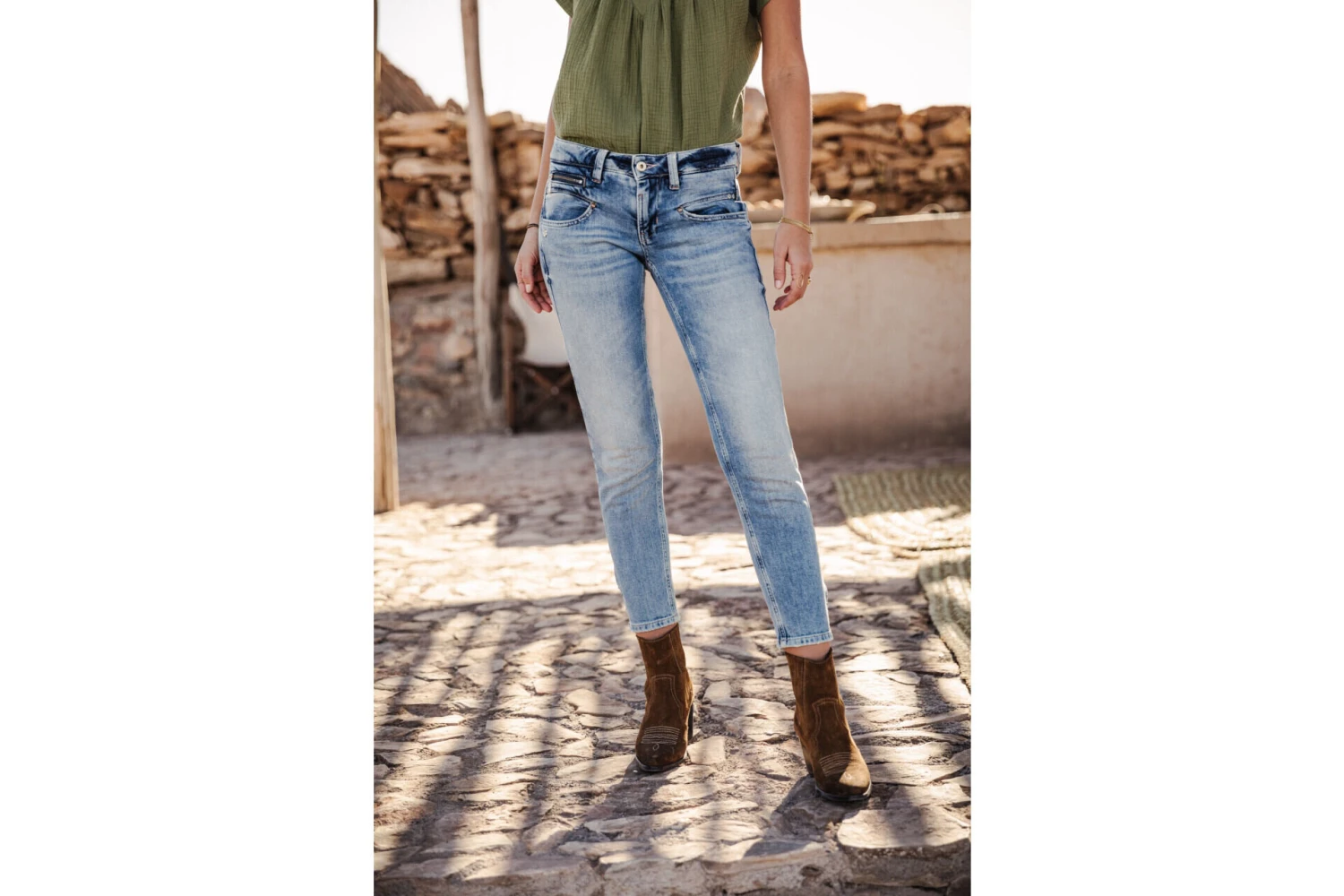 Freeman T. Porter Alexa Cropped Jeans Super Slim Femme, Palermo Med – Image 6