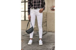 Freeman T. Porter Alexa High Waist Cropped Jeans Skinny Femme, White