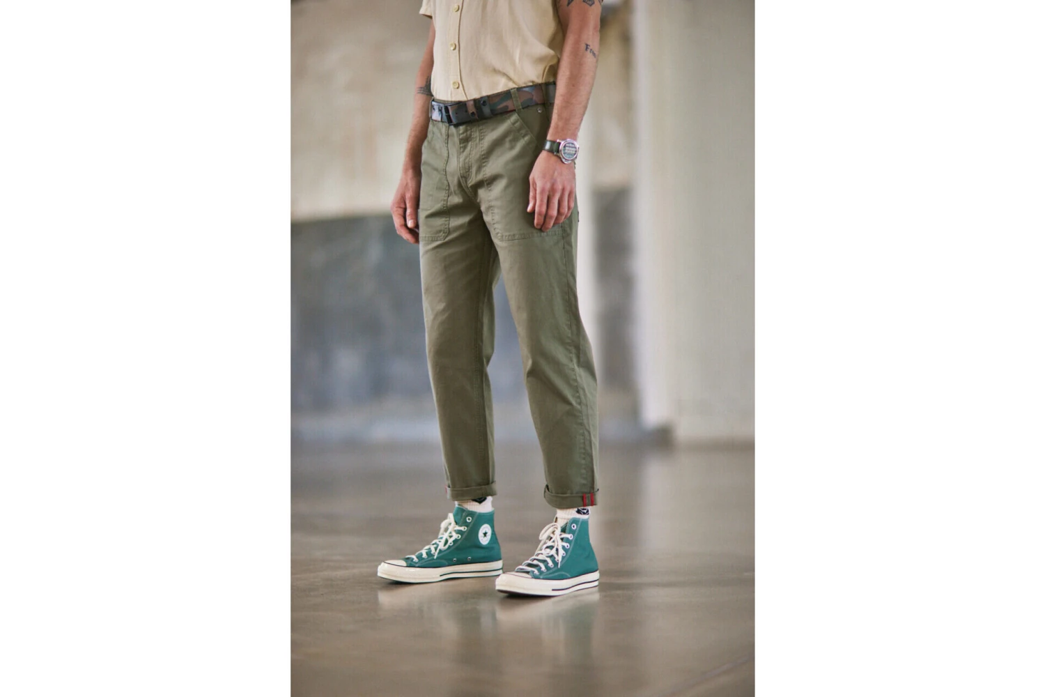 Freeman T. Porter Alexis Yago Pantalon Style Worker Homme, Deep Lichen Green – Image 4