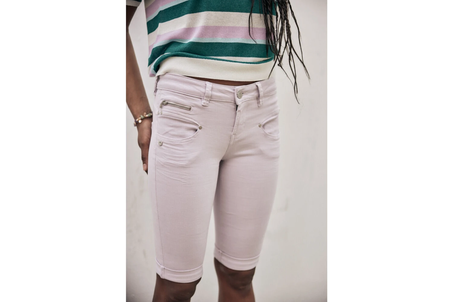 Freeman T. Porter Belixa New Magic Color Bermuda Slim Femme, Pastel Lilac