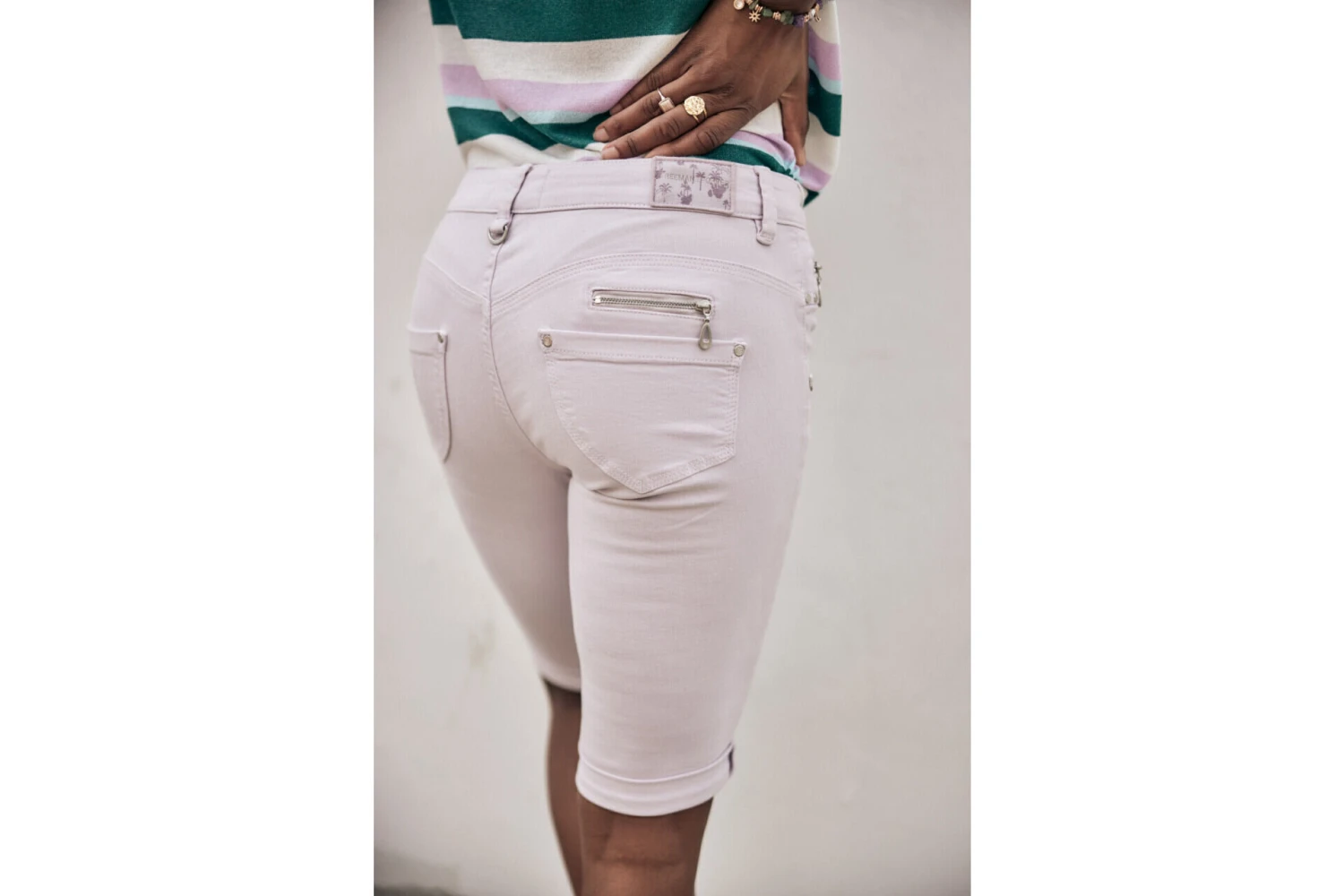 Freeman T. Porter Belixa New Magic Color Bermuda Slim Femme, Pastel Lilac – Image 4