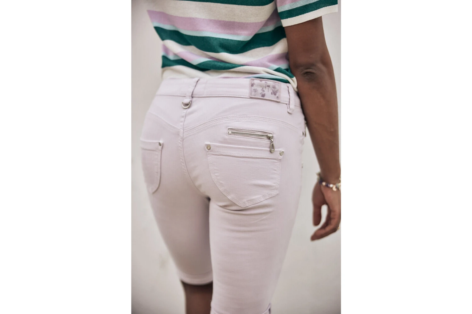 Freeman T. Porter Belixa New Magic Color Bermuda Slim Femme, Pastel Lilac – Image 7