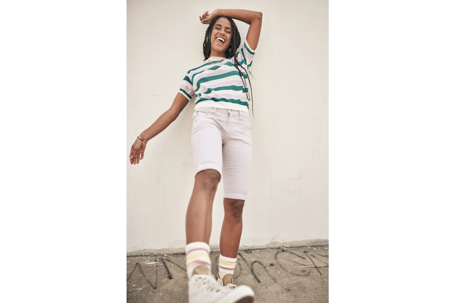 Freeman T. Porter Belixa New Magic Color Bermuda Slim Femme, Pastel Lilac – Image 8