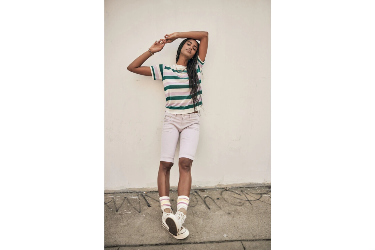 Freeman T. Porter Belixa New Magic Color Bermuda Slim Femme, Pastel Lilac – Image 12