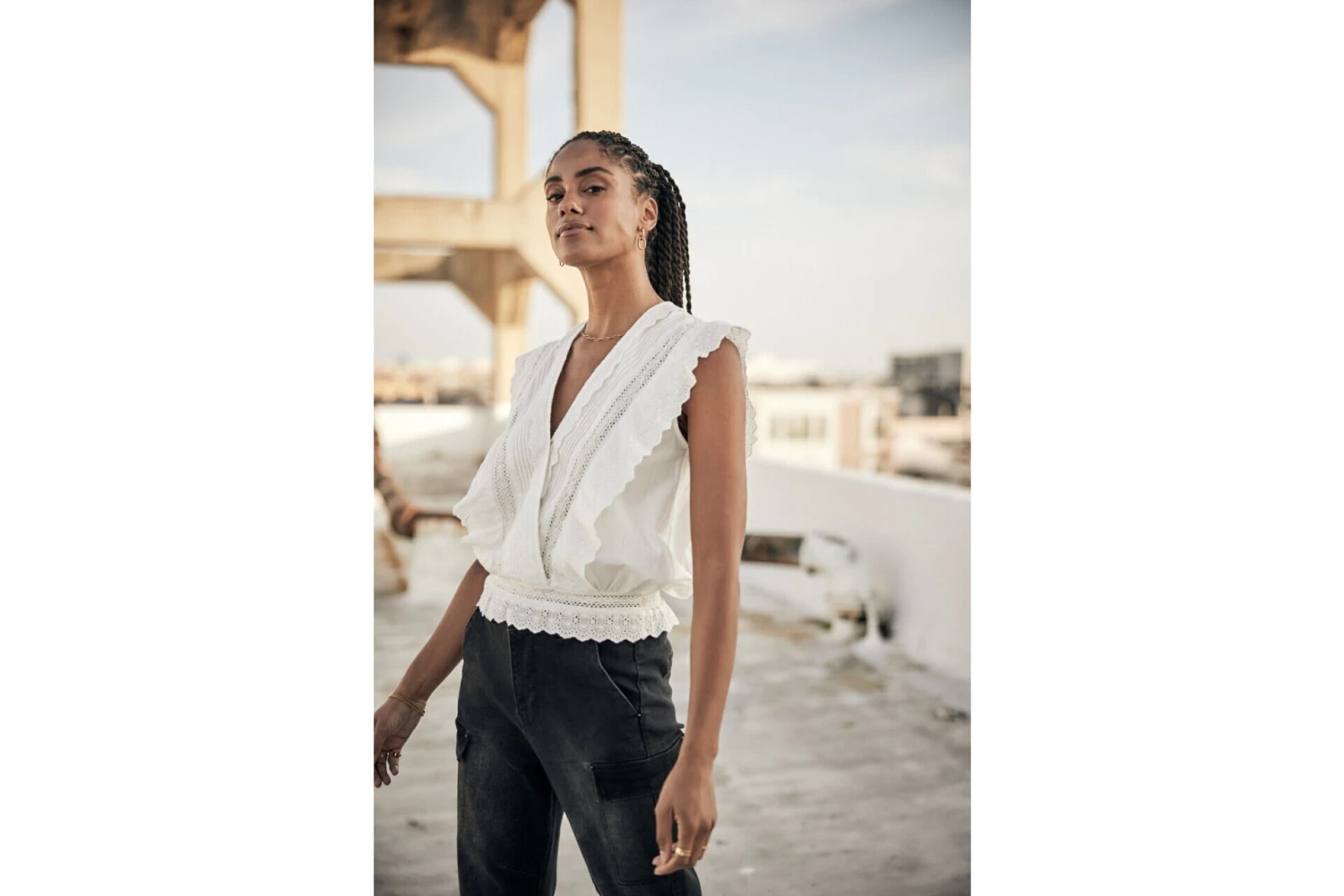 Freeman T. Porter Bernia Lace Top Sans Manches Femme, White – Image 11