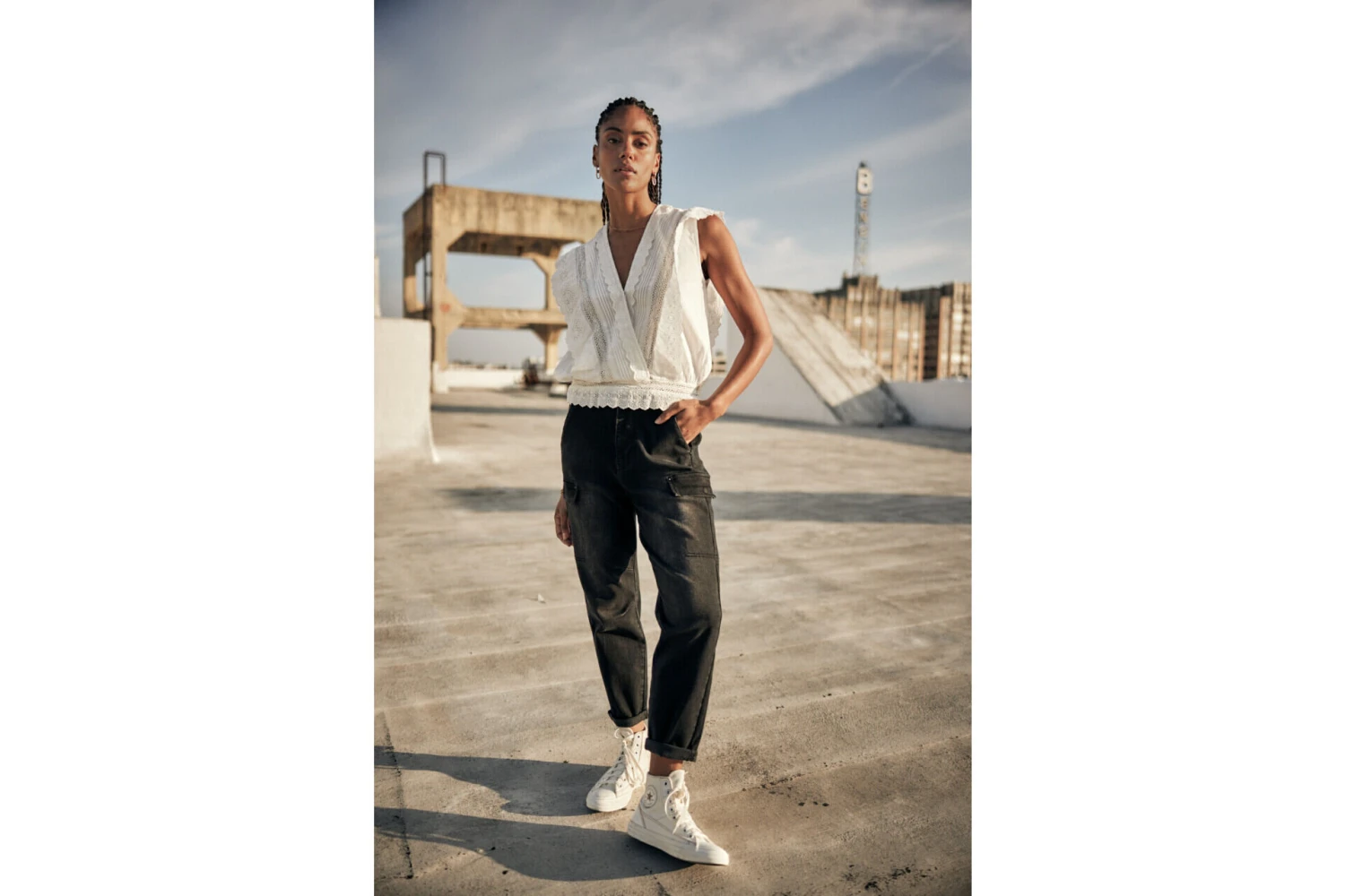 Freeman T. Porter Bernia Lace Top Sans Manches Femme, White – Image 14