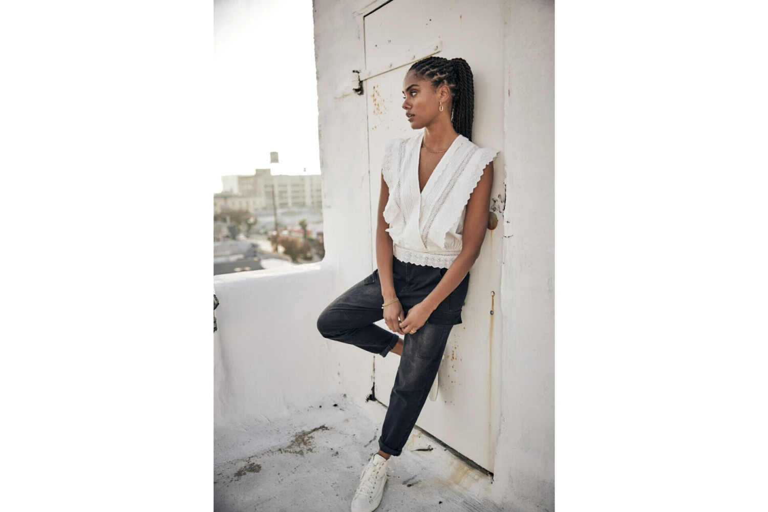 Freeman T. Porter Bernia Lace Top Sans Manches Femme, White – Image 10