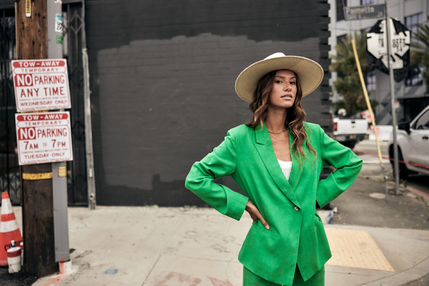 Freeman T. Porter Bernie Plain Linen Blazer Oversize Femme, Jolly Green – Image 5