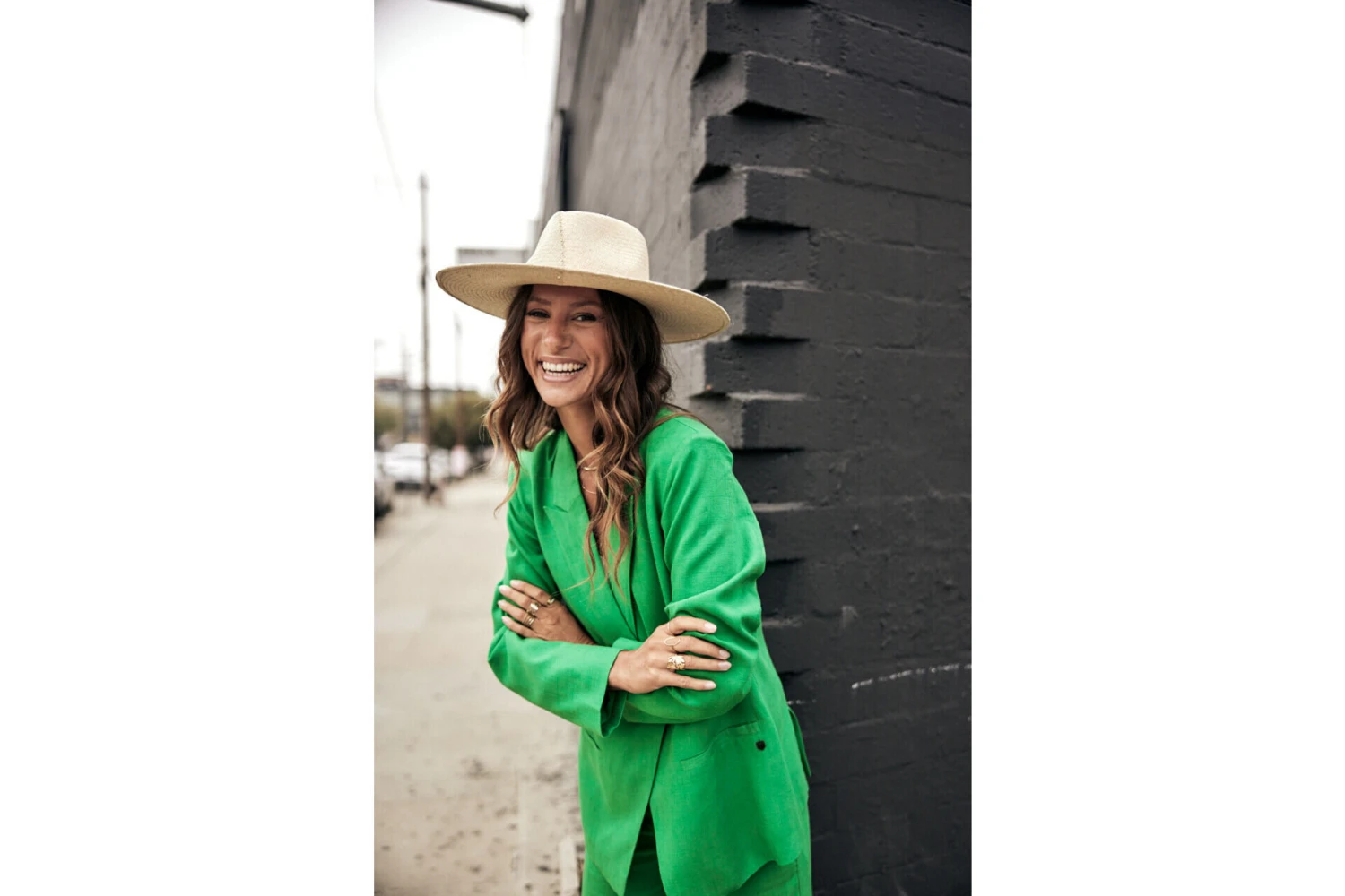 Freeman T. Porter Bernie Plain Linen Blazer Oversize Femme, Jolly Green – Image 9