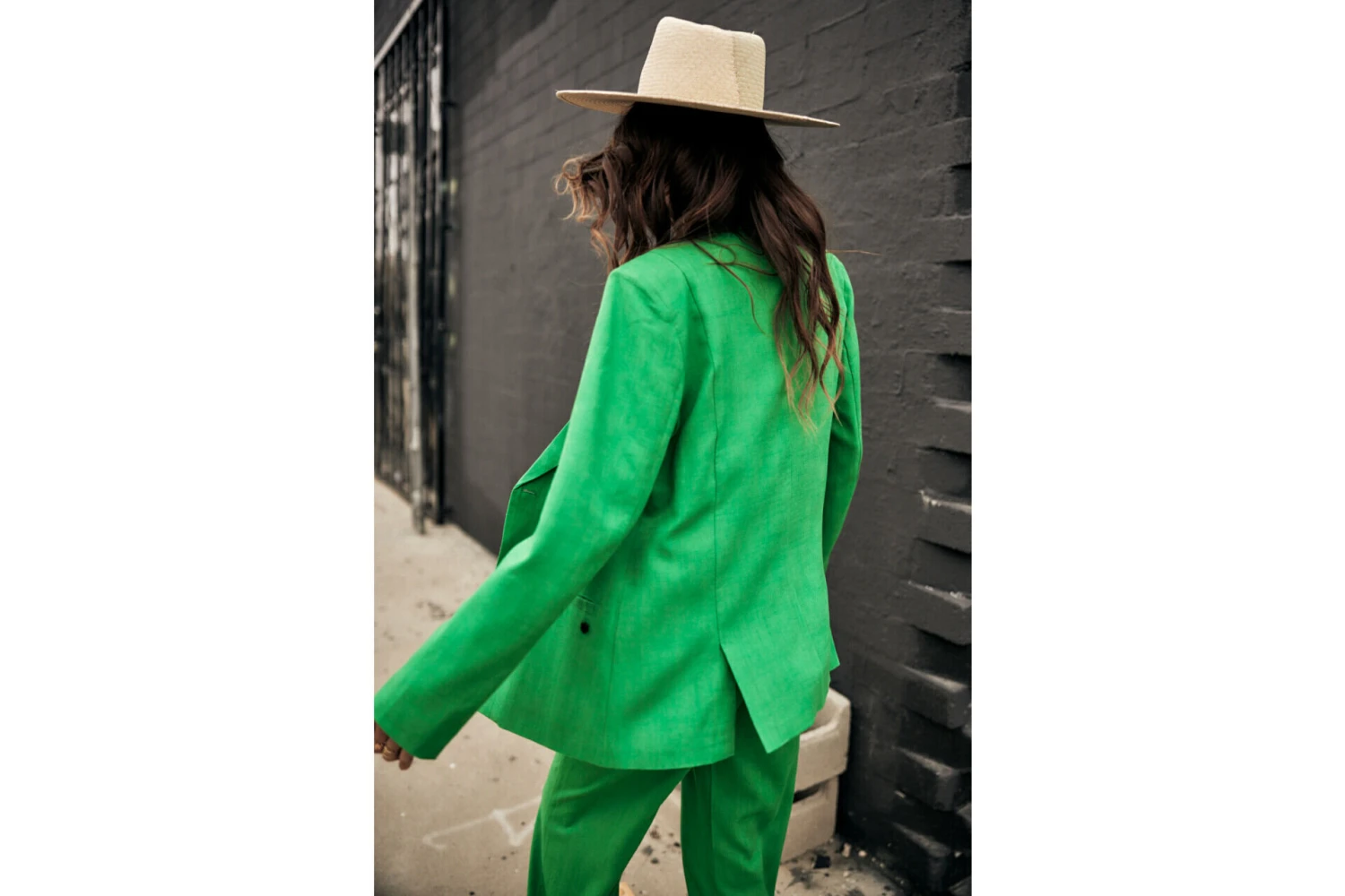 Freeman T. Porter Bernie Plain Linen Blazer Oversize Femme, Jolly Green – Image 13