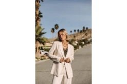 Freeman T. Porter Bernie Plain Linen Blazer Oversize Femme, Simply Taupe