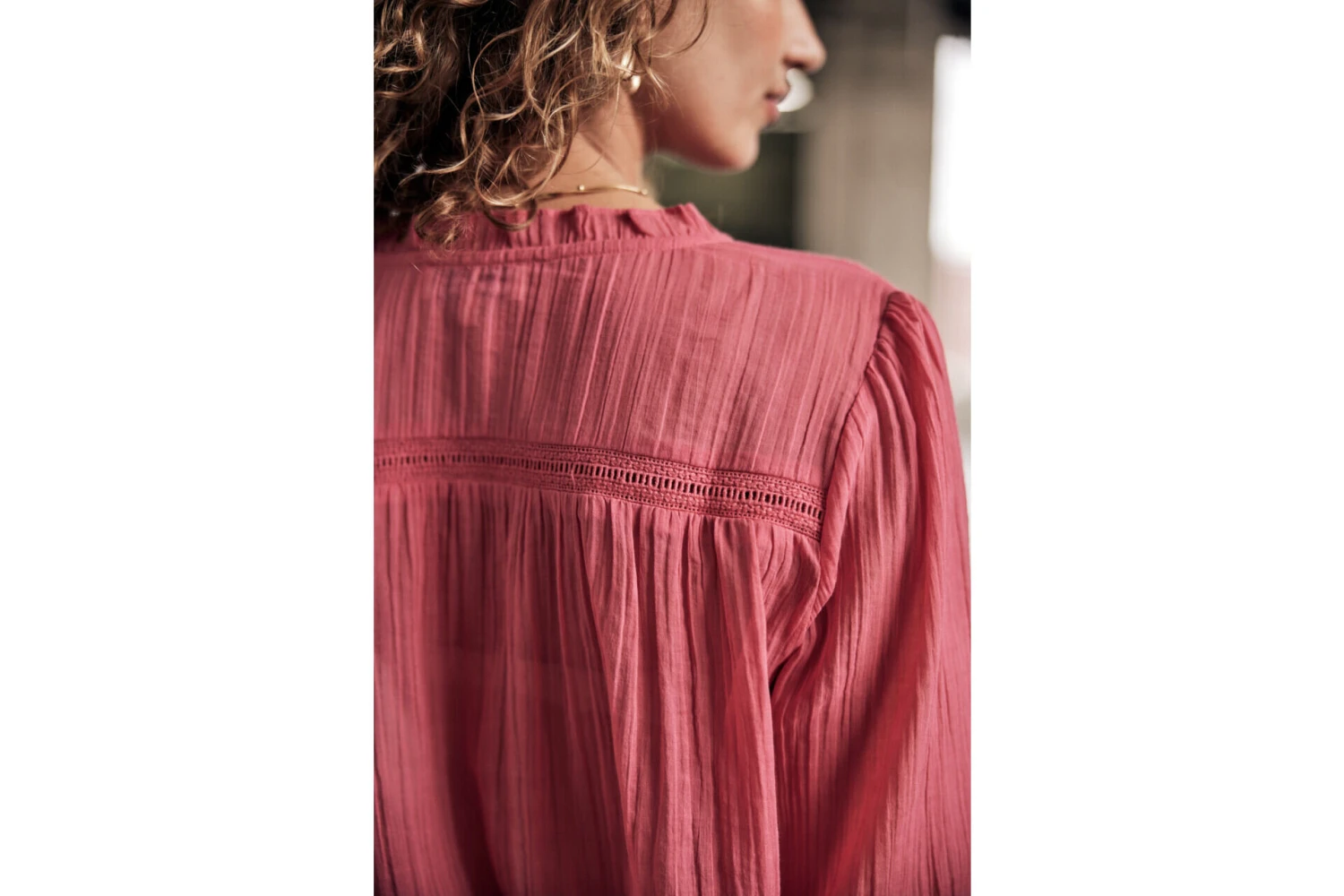 Freeman T. Porter Brune Plain Color Blouse évasée Femme, Holly Berry – Image 11