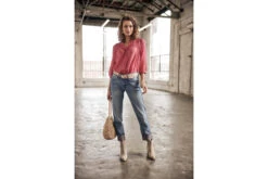 Freeman T. Porter Brune Plain Color Blouse évasée Femme, Holly Berry