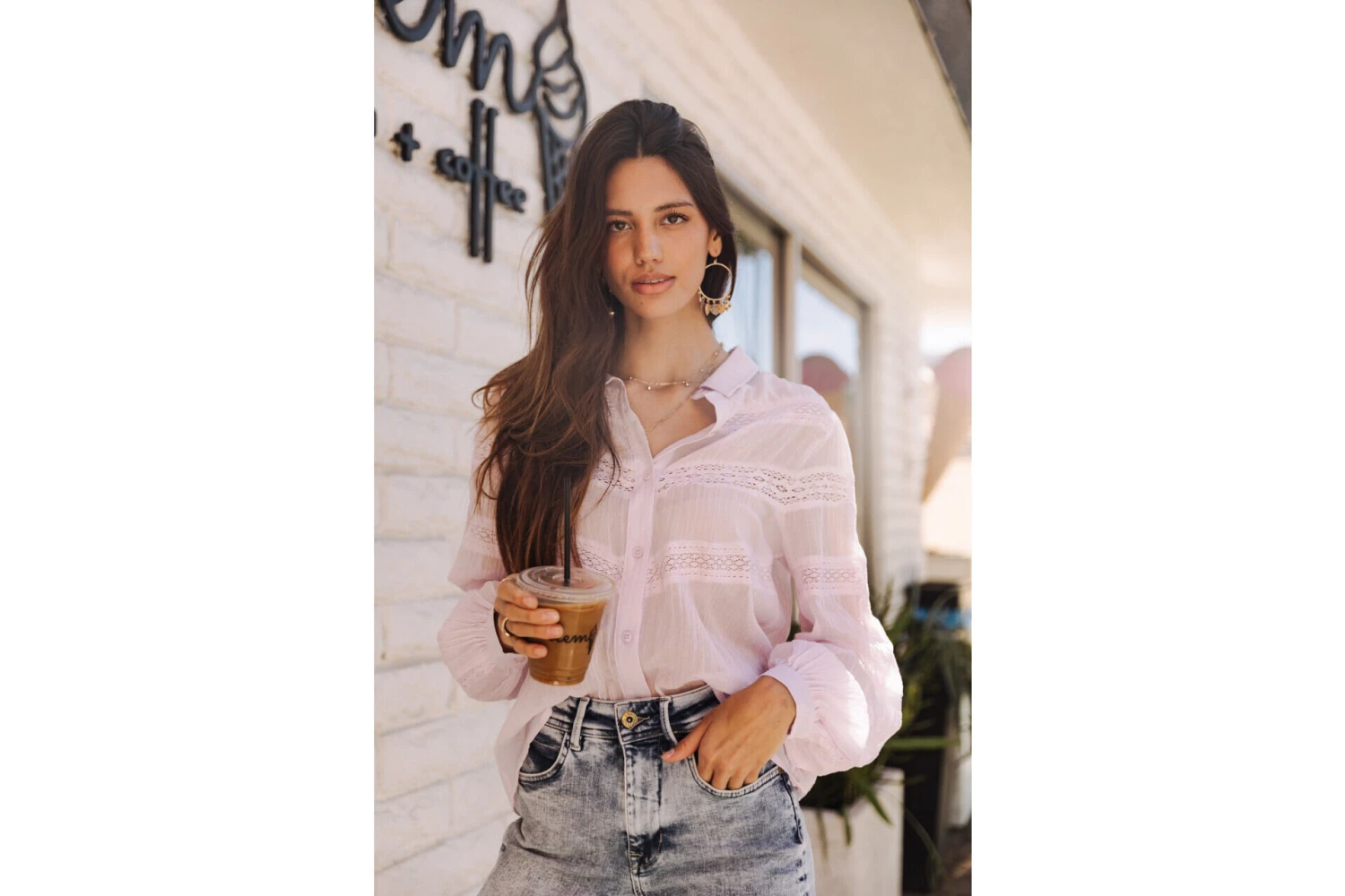 Freeman T. Porter Carline Plain Color Chemise Plissée Femme, Lilac – Image 5