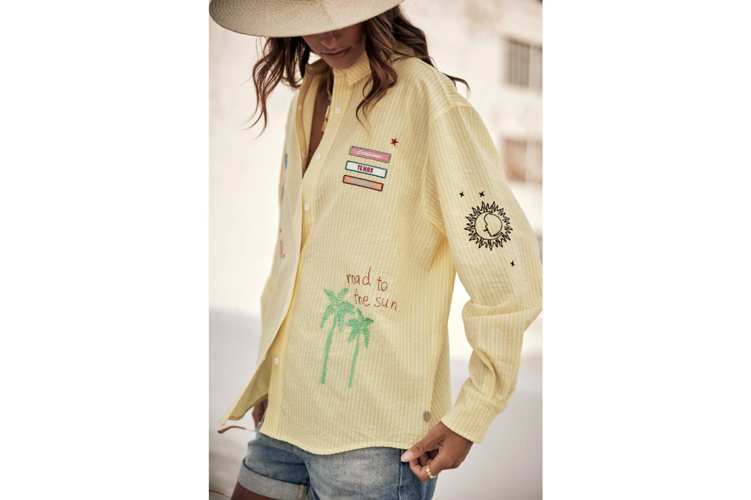 Freeman T. Porter Chella Stripes Chemise Poche Rayée Femme, Lemon – Image 5