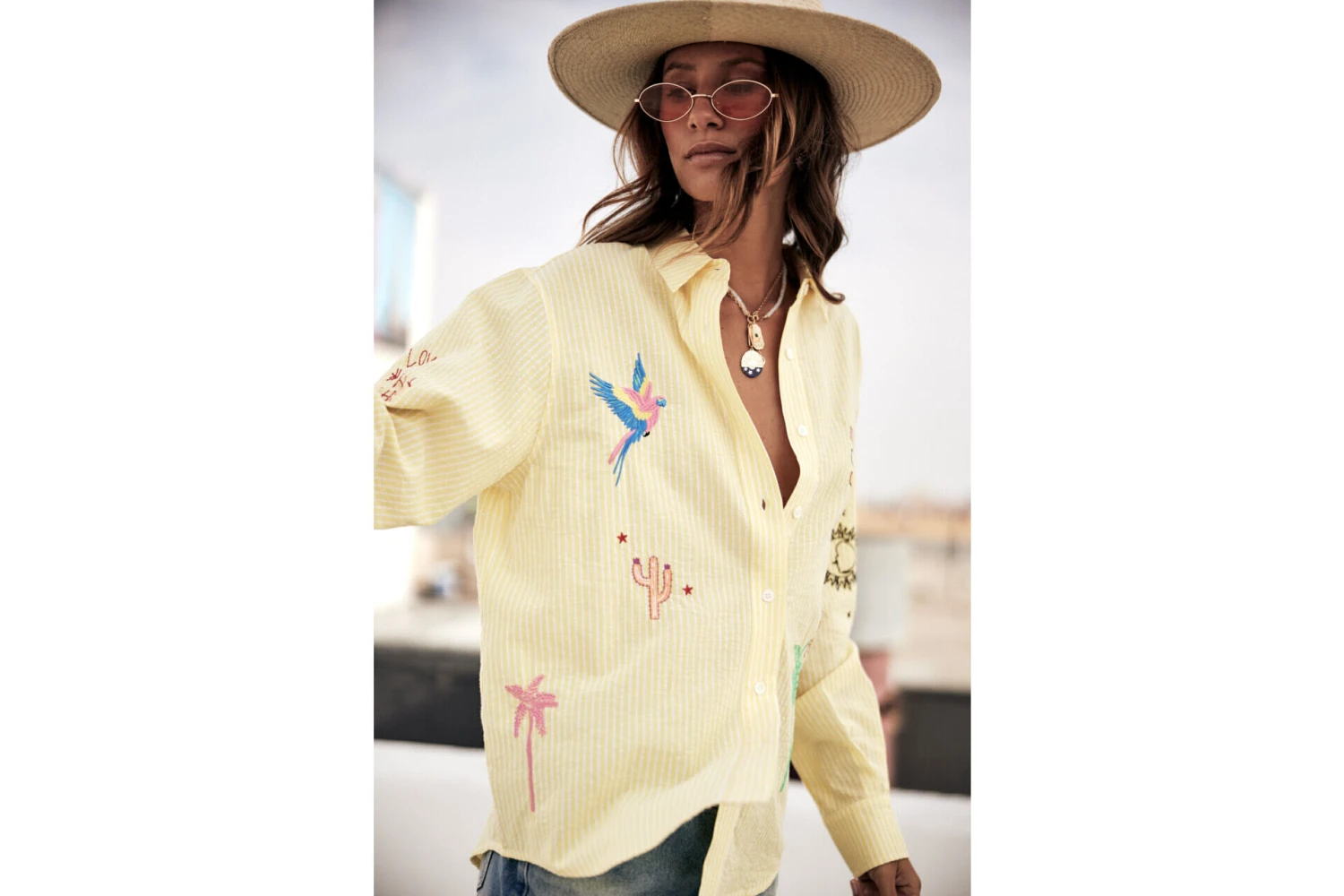 Freeman T. Porter Chella Stripes Chemise Poche Rayée Femme, Lemon – Image 13