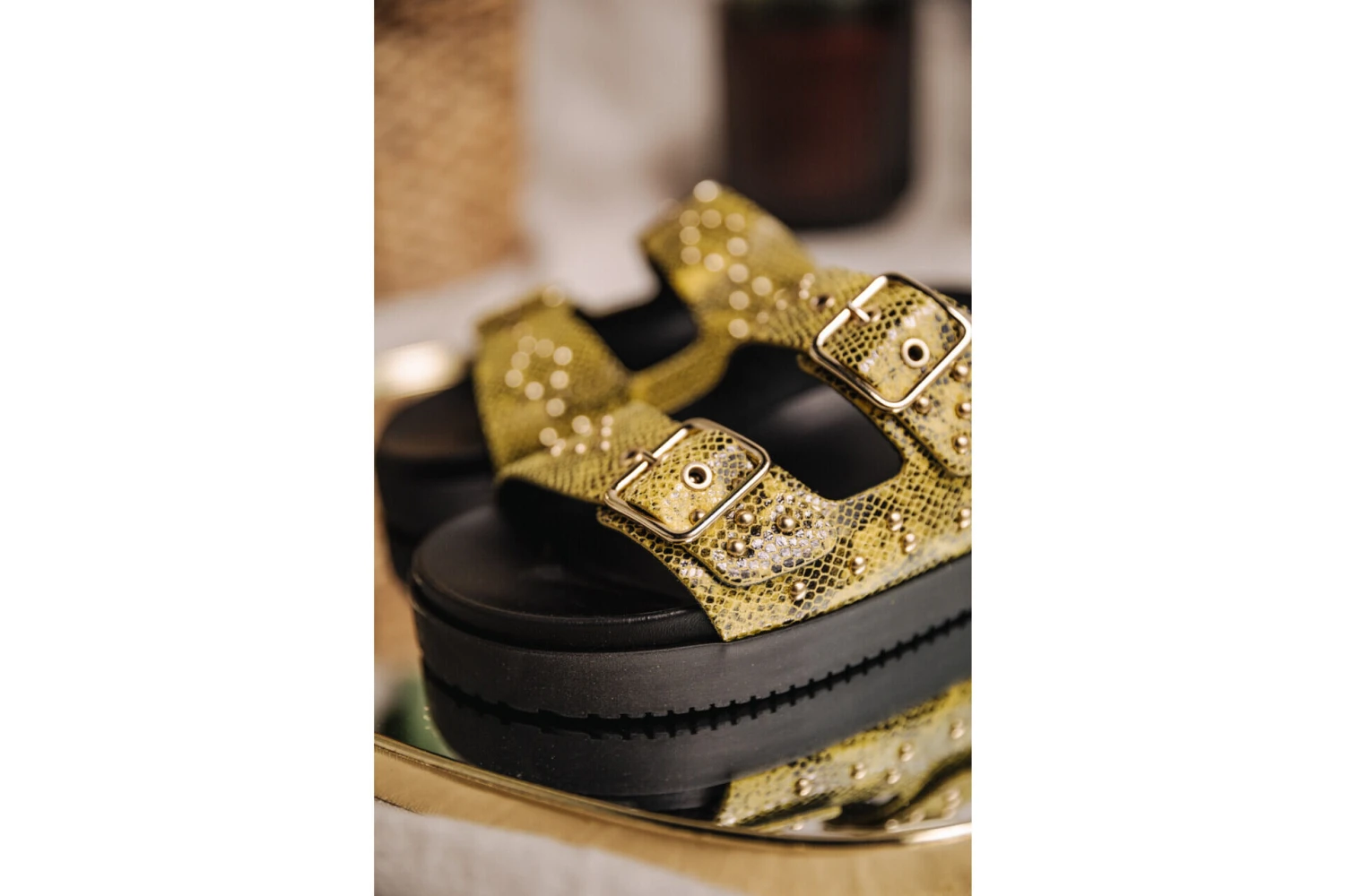 Freeman T. Porter Conny Sandales En Cuir Femme, Yellow – Image 7