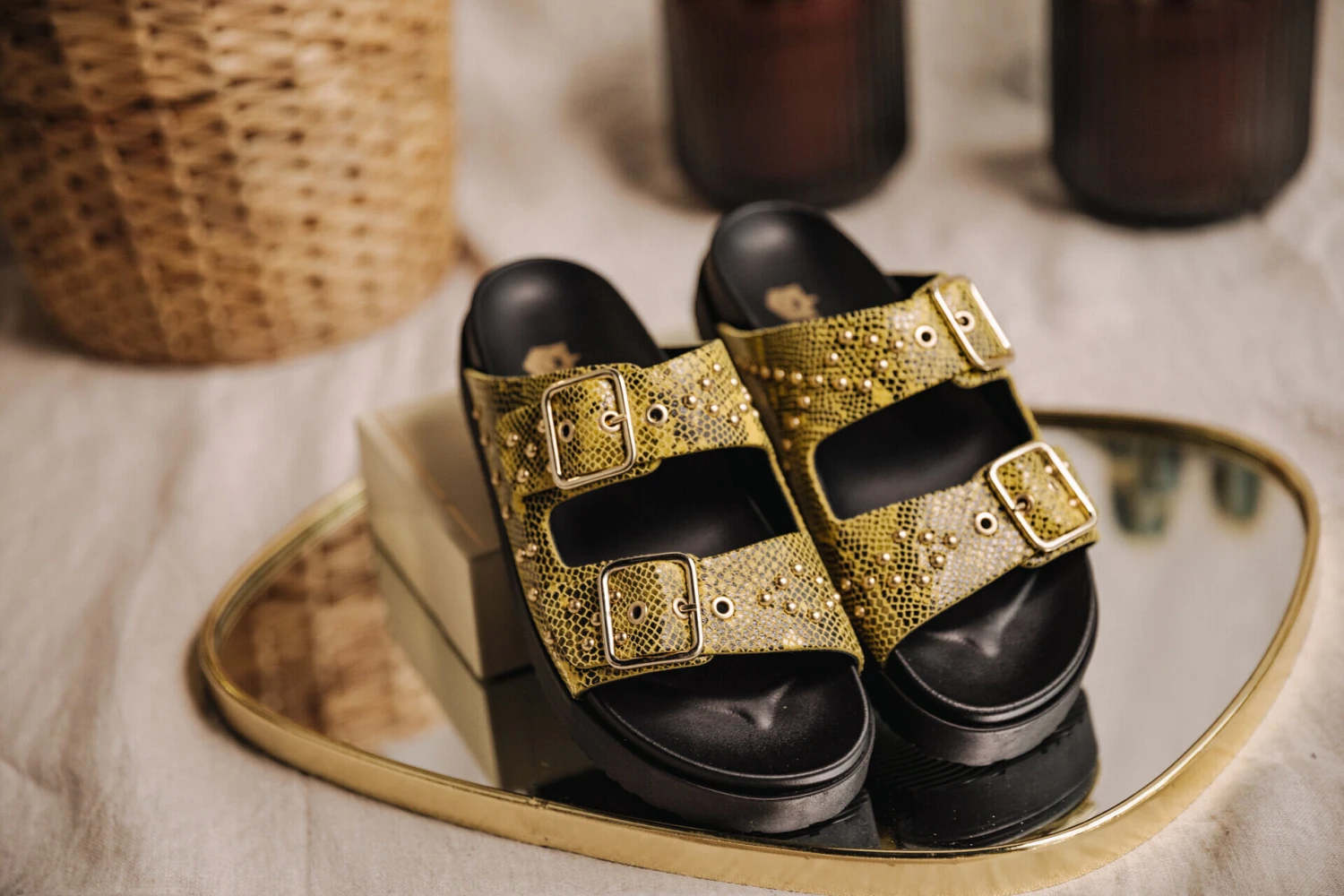 Freeman T. Porter Conny Sandales En Cuir Femme, Yellow – Image 8