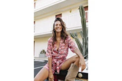 Freeman T. Porter Cowana Etnico Combishort Manches Courtes Femme, Light Pink