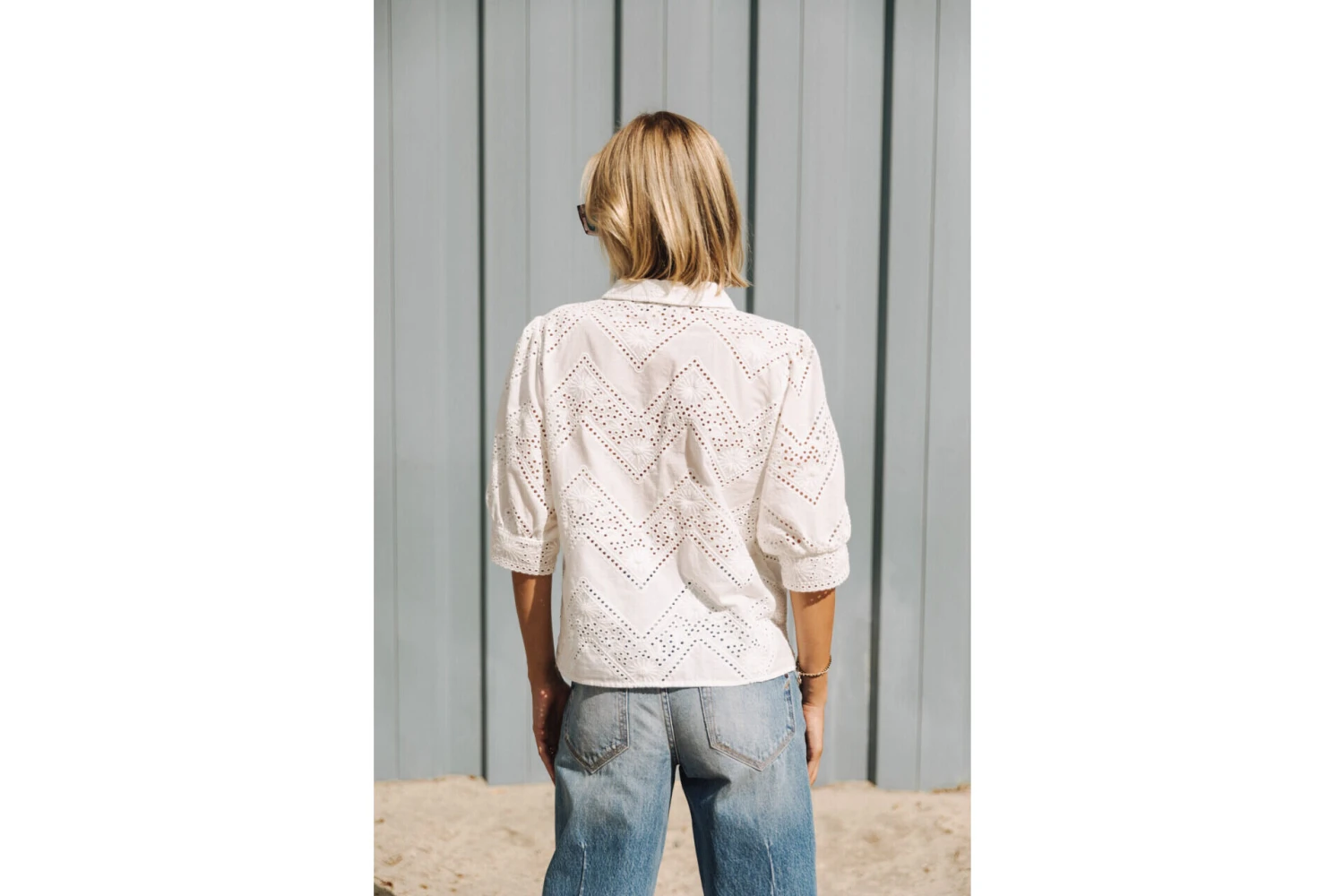 Freeman T. Porter Cresia Lace Chemise Broderie Anglaise Femme, White – Image 8