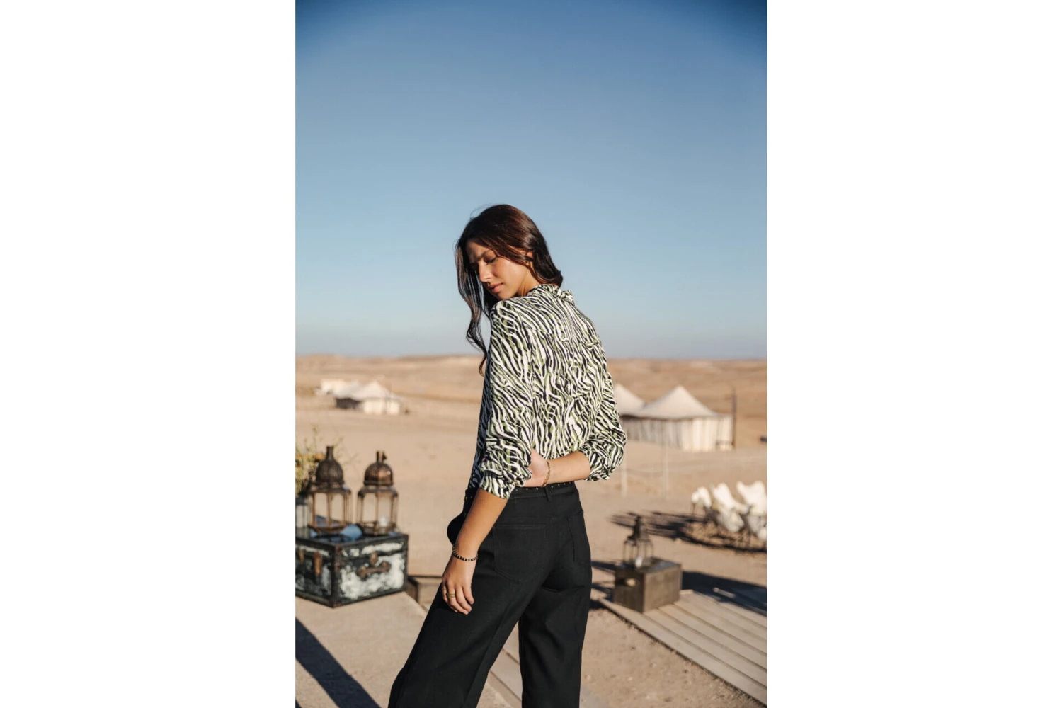 Freeman T. Porter Crizia Tigerly Chemise Imprimée Femme, Calla Green – Image 2