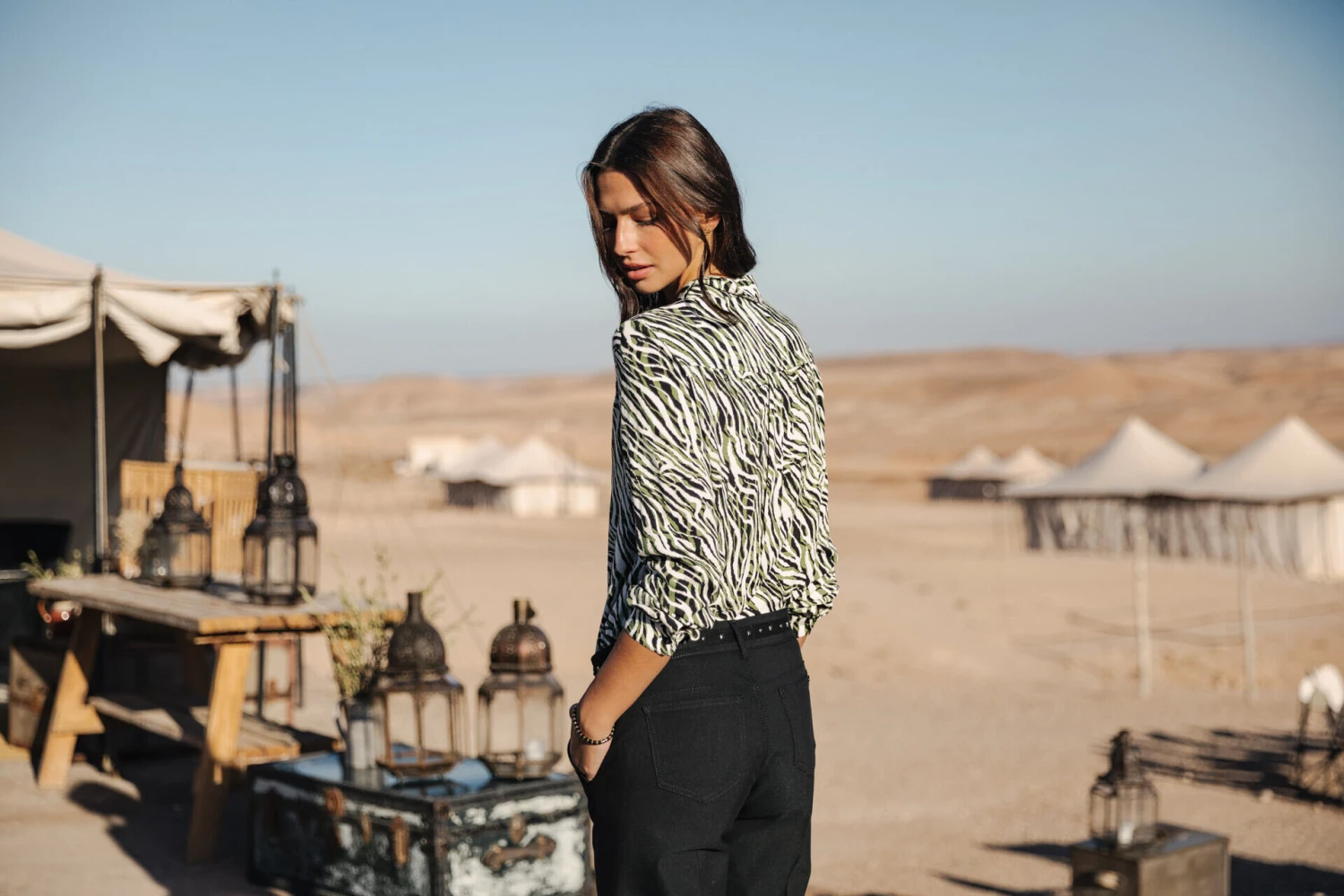 Freeman T. Porter Crizia Tigerly Chemise Imprimée Femme, Calla Green – Image 11