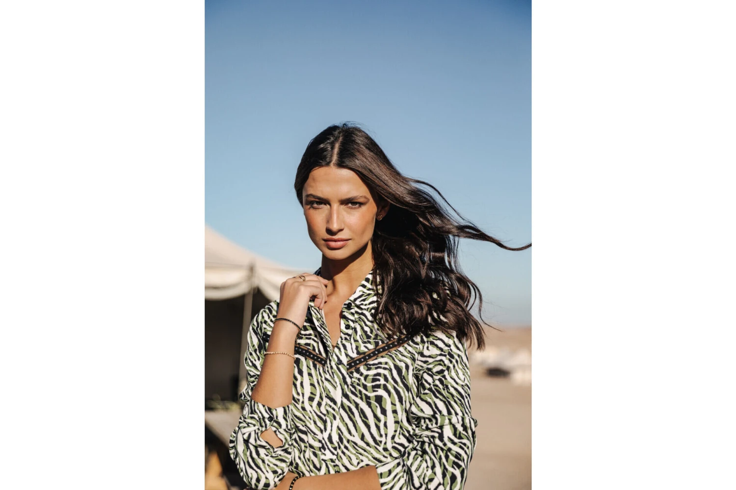 Freeman T. Porter Crizia Tigerly Chemise Imprimée Femme, Calla Green – Image 12