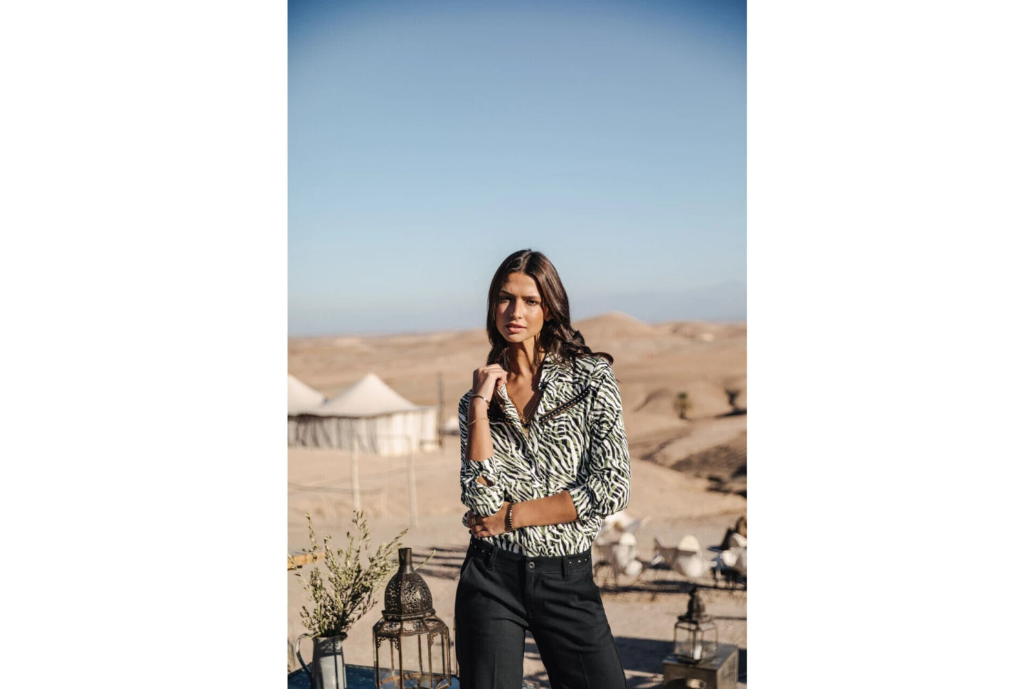 Freeman T. Porter Crizia Tigerly Chemise Imprimée Femme, Calla Green – Image 3